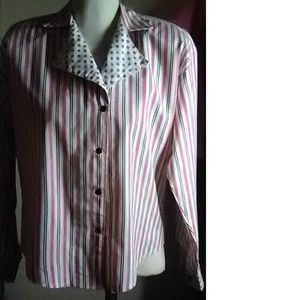 Circle T Pink Stripe Button Down Shirt Size 5/6